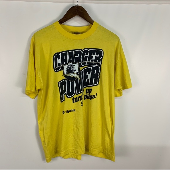Vintage 90s San Diego Chargers Single Stitch Shirt - Picture 1 of 4